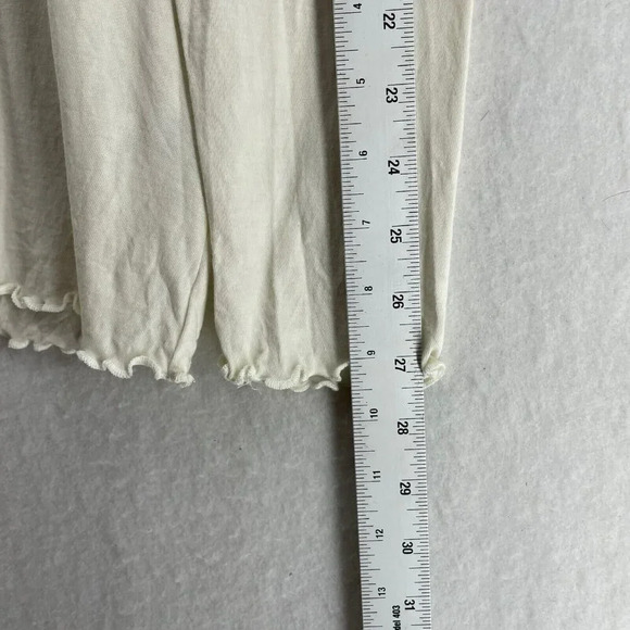 LOGO by Lori Goldstein T-shirt Womens L White Long Sleeved Ruffle Trim Pullover - Picture 5 of 12